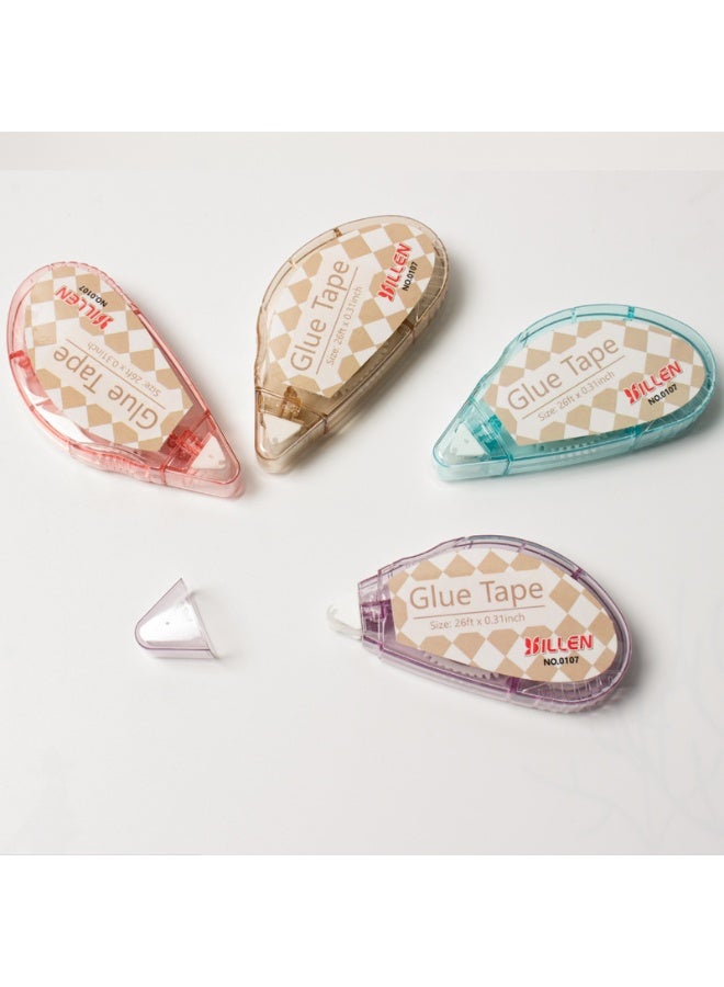 عبوة من 4 لفات من الشريط اللاصق مزدوج الوجه، شريط لاصق قوي للاستخدام في صناعة دفاتر القصاصات، والأعمال اليدوية، ومشاريع ”افعلها بنفسك“، وتدوين المذكرات، والاستخدام المكتبي، مقاس 9 سم × 4.5 سم